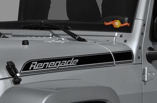 Jeep Wrangler Renegade Hood Side Stripes graphics Decals Kit CJ, TJ, YJ sticker
