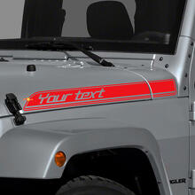 Custom Text Outline Hood Side Stripe Vinyl Decal Kit for Jeep Wrangler_3