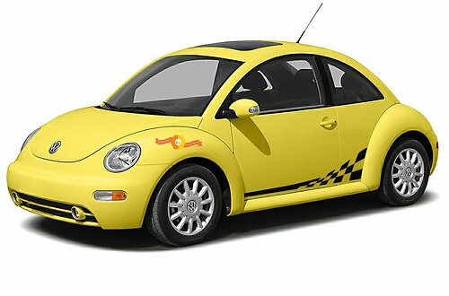 Volkswagen New Beetle 1998-2011 checkered flag side graphics Sticker Decal Porsche style
