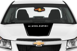 Chevrolet Chevy Cruze - Rally Racing Stripe Hood Graphic Cruze lettering
