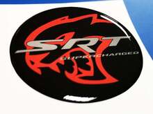 Hellcat supercharged Fuel Door Insert emblem domed Sticker Decal for Challenger
 2