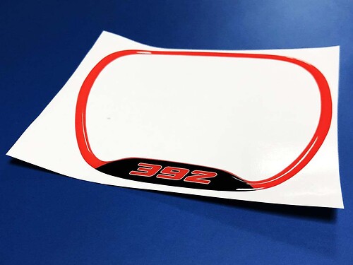 392 Red Domed Trim Ring Steering Wheel Vinyl Decal Sticker for Dodge Challenger