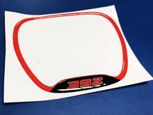 Steering WHEEL TRIM RING 392 Red emblem domed decal Challenger Charger
 2