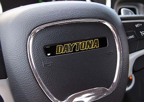 Daytona Yellow Steering Wheel Emblem Domed Decal for Dodge Challenger Charger
