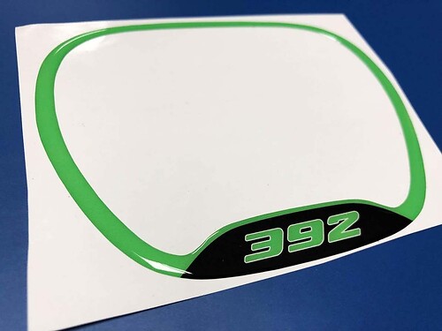 392 Lime Green Domed Trim Ring Steering Wheel Vinyl Decal Sticker for Dodge Challenger