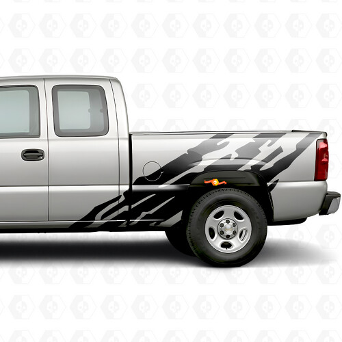 Jagged Bedside Vinyl Stripes for Chevrolet Silverado 1500 GMT800 1999-2007