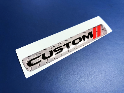 Silver Diamond Plate Red Twin Stripes Custom Domed Insert Steering Wheel Vinyl Decal Sticker for Dodge Challenger