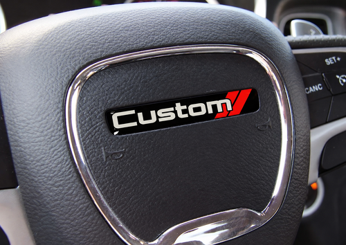 Custom Red Slash Domed Strip Steering Wheel Vinyl Decal Sticker for Dodge Challenger