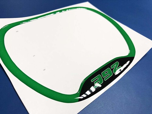 392 Green Domed Trim Ring Steering Wheel Vinyl Decal Sticker for Dodge Challenger