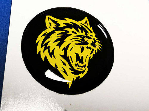 Start engine button Start Stop logo Yellow emblem domed Sticker Decal for Dodge Challenger Charger