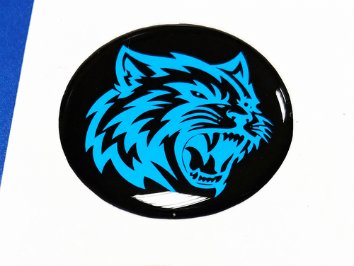 Hellcat Style Cyan Custom Cat Domed Insert Engine Start Button Vinyl Decal Sticker for Dodge Challenger