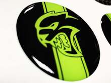 Hellcat Lime Fuel Door Insert emblem domed Sticker Decal for Challenger Dodge
 2