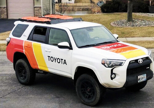 Retro Style Stripes Hood Side Vinyl Decal Sticker for Toyota 4Runner
