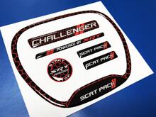 Set of Challenger SRT Scat Pack Honeycomb Red Steering WHEEL TRIM RING emblem domed Sticker Decal Charger Dodge Scatpack
 2