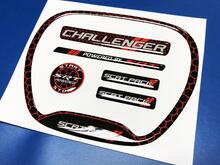 Set of Challenger SRT Scat Pack Honeycomb Red Steering WHEEL TRIM RING emblem domed Sticker Decal Charger Dodge Scatpack
 3