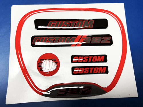 Custom Red Lettering Interior Set Steering Wheel Engine Start Button Key Fob Vinyl Decal Sticker for Dodge Charger 2015-2026