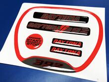 Set of Charger Red Daytona 392 Steering WHEEL TRIM RING emblem domed Sticker Decal Charger Dodge
 3