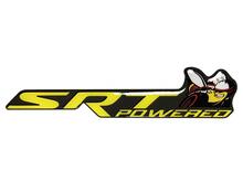 Scat Pack Challenger or Charger SRT Powered badge emblem domed Sticker Decal Dodge Yellow color Grey Background with Black shadows
 2