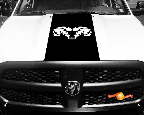 Dodge Ram 1500 Vinyl Decal HOOD Ram Head Racing HEMI Stripe Stickers #34

