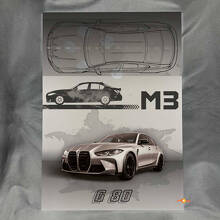 Custom M3 G80 Glossy Acrylic Garage Wall Art Panel for BMW fans_2