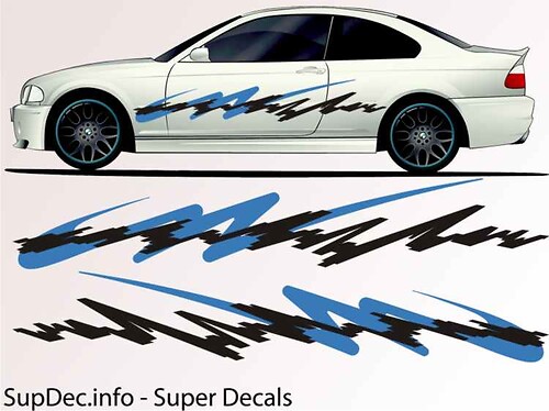 Geometric Waves Side Vinyl Decal Sticker