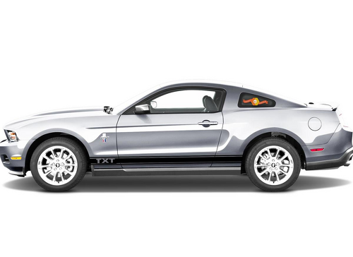 TXT Bordered Side and Rocker Stripes Vinyl Decal Set for Musclecar Musclecarmodel