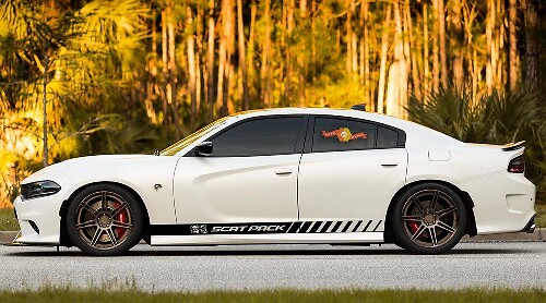 Scat Pack Rocker Panel Stripes Vinyl Decal Kit for Dodge Charger 2011-2019
