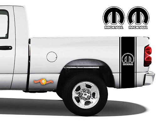 Mopar Style Bedside Stripe Vinyl Decal Set for Dodge Ram 1500-3500