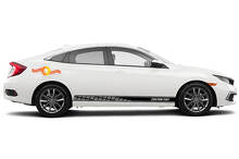 Racing Rocker Panel Stripes Vinyl Decals for Honda Civic EX_2
