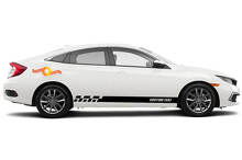 Racing Rocker Panel Stripes Vinyl Decals for Honda Civic EX_4