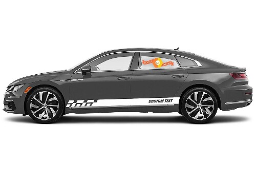 Racing rocker panel stripes vinyl decals stickers for Volkswagen Arteon R-Line

