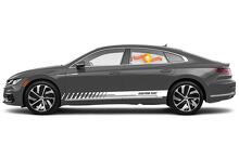 Racing rocker panel stripes vinyl decals stickers for Volkswagen Arteon R-Line
 3