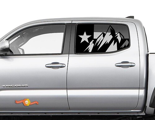 Flag Texas Mountains Side Decal Stickers for Toyota Tacoma 4Runner Tundra
