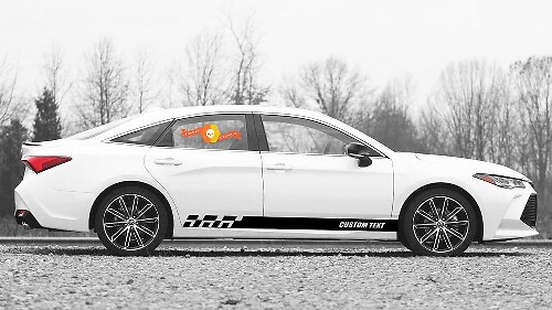 Racing rocker panel stripes vinyl decals stickers for Toyota Avalon
