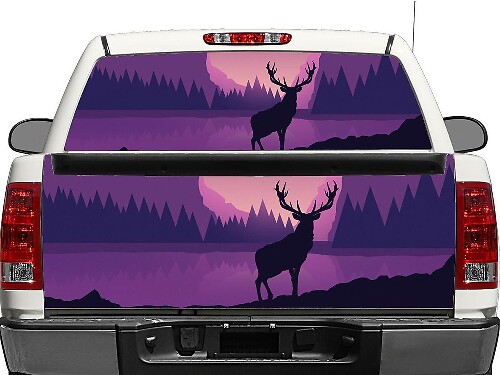 Deer Forest Landscape Rear Window or Tailgate Vinyl Decal for Pick-up Trucks SUVs