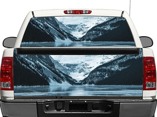 Snow Mountains Landscape Rear Window or Tailgate Vinyl Decal for Pick-up Trucks SUVs