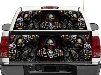 Skull Death Pistols Rear Window OR tailgate Decal Sticker Pick-up Truck SUV Car
