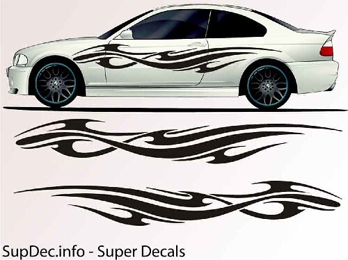 Curved Stripes Tribal Style Side Vinyl Decal Sticker