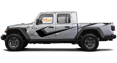 Curved Sharp Side Stripe Vinyl Decal Kit for Jeep Gladiator JT