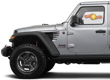 Pair of Jeep Gladiator Side JT Wrangler JL JLU Gravity Destroyed Flag USA Style Fender Vent Blackout Vinyl decal sticker Graphics kit for 2018-2021
 2