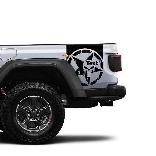 Distressed Punisher Star Vinyl Decal Sticker Graphics for Jeep Gladiator
