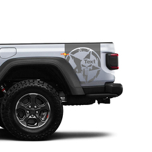Pair of Jeep Gladiator Side Door Stripes Star Destroyed Punisher Stickers Decals Vinyl Graphics Stripe kit for 2020-2021 for both sides
 2