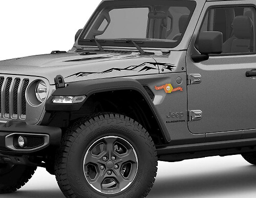 Mountain Side Hood Vinyl Decal Kit for Jeep Gladiator and Wrangler