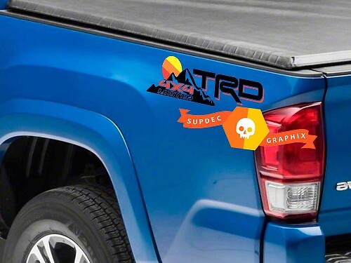 TRD 4x4 Mountains Bedside Vinyl Decal Sticker for Toyota Tundra