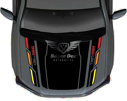 Vintage TRD Style Hood Vinyl Decal for Toyota 4Runner 5th Gen No Scoop