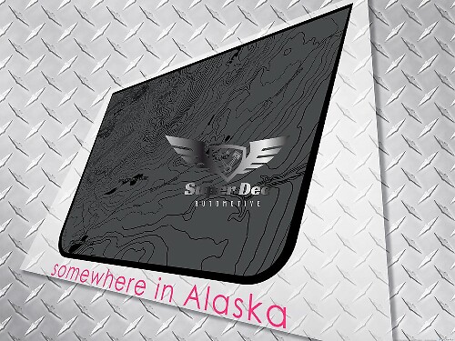 Blackout Topographic Map Vinyl Hood Decal for Jeep Wrangler and Gladiator