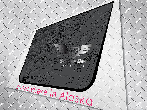 Blackout Topographic Map Vinyl Hood Decal for Jeep Wrangler and Gladiator