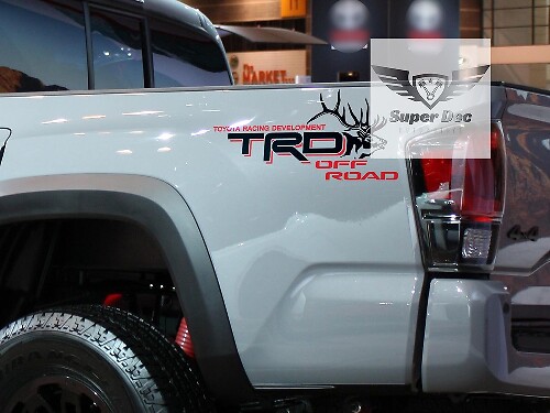 Pair of Big Bull Elk TRD Off Road Racing Development bedside Truck decals stickers fit to Tacoma Tundra FJ Cruiser

