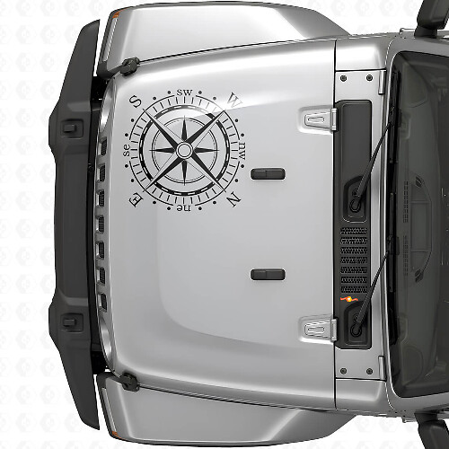 Compass Hood Vinyl Decal Sticker for Jeep Wrangler Rubicon