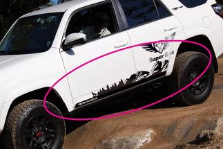 Side Mountains Trees and Wolf travel Vinyl Sticker Decal fit to TRD PRO 4Runner 13 - now
